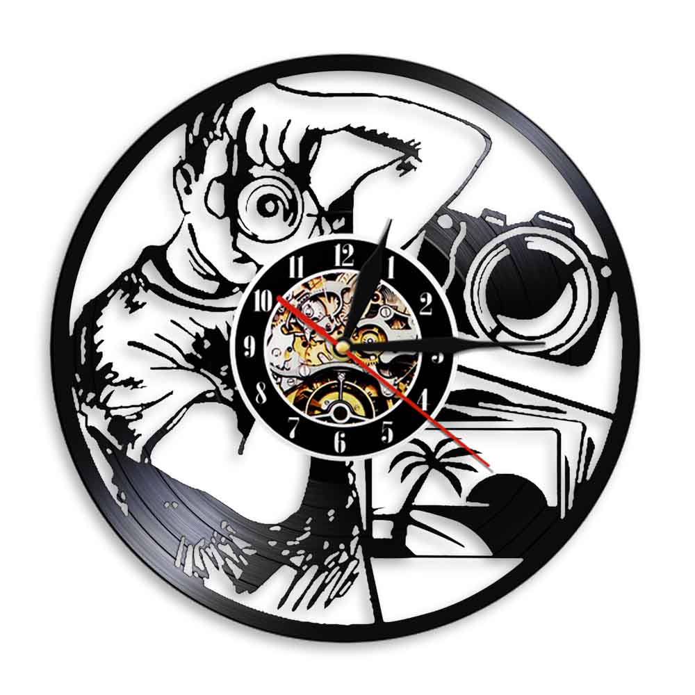 Fotograf Nehmen sterben Foto Wanduhr Moderne Vinyl aufzeichnen 3D Hängen Stille Uhren Kunst Dekor Für Fotografen&#39; Studio