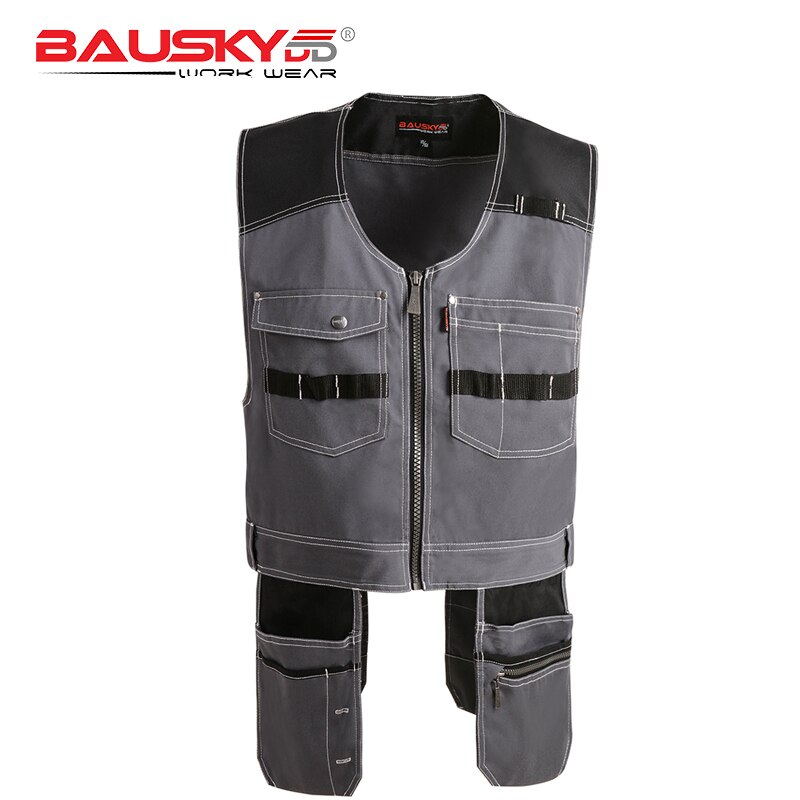 Dark Grey Tool Working Vest Multi Pockets Workwear Work Clothes: Grey-New / s