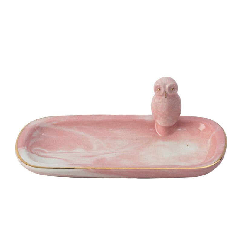 Lille 3d kat marmor keramisk plade fad snack dessert frugt smykker fad dyreopbevaringsbakke dekorative bordservice