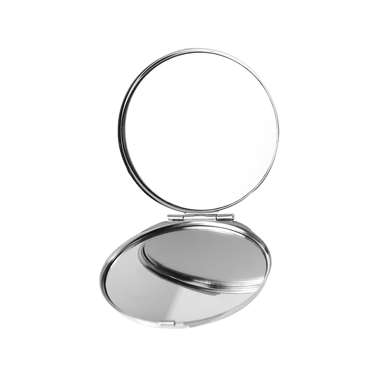 Portable Folding Mirror Various Shapes Metal Compact Collapsible Travel Mirrors Mini Cosmetic Pocket Mirror Makeup Tools: Round