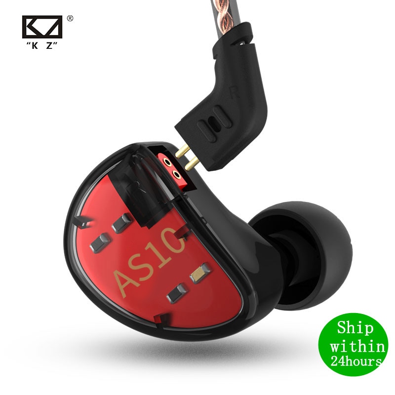 Kz  as10 5ba in ear øretelefon hifi monitor headset musik øretelefon generelt  zs10 pro  as12 as16 zsx  v90 c12 c10 a10 ba5 zsn