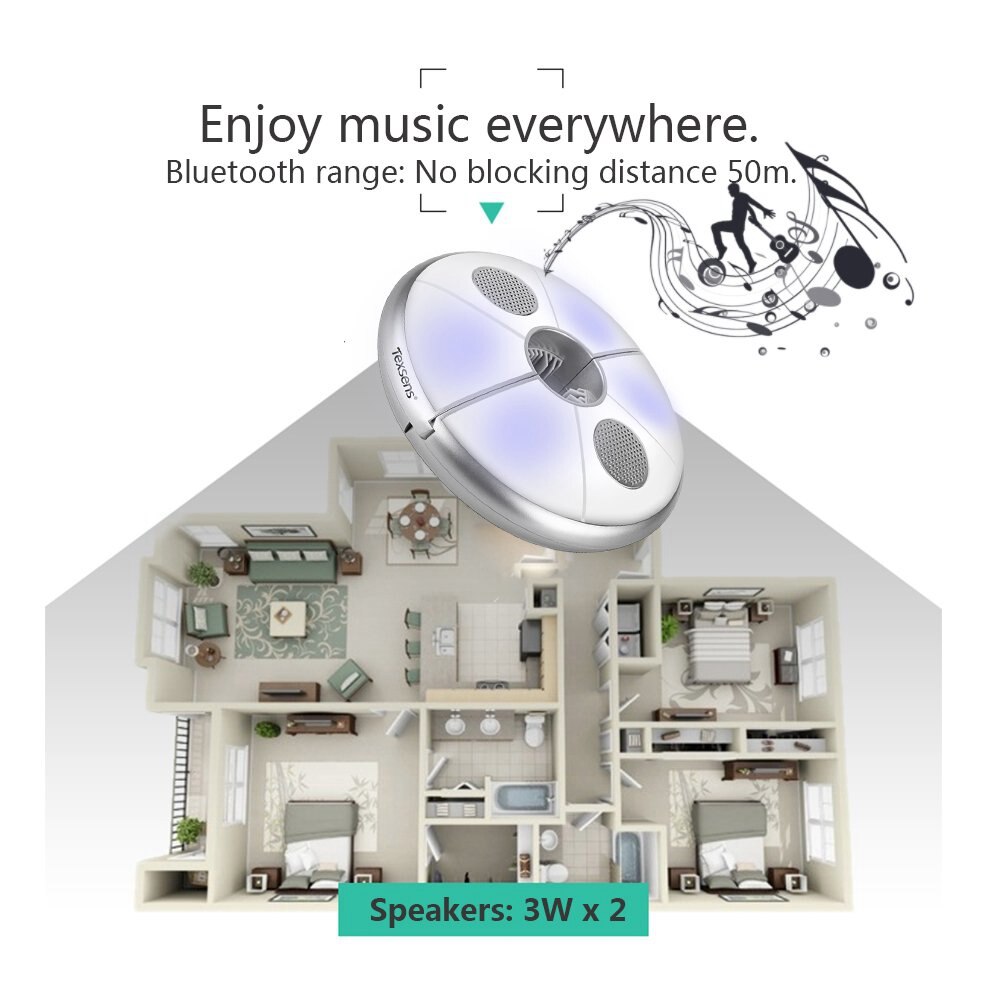Usb genopladelig parasol have paraply lys & bluetooth lampe højttaler farve skiftende have terrasse dekoration camping lampe
