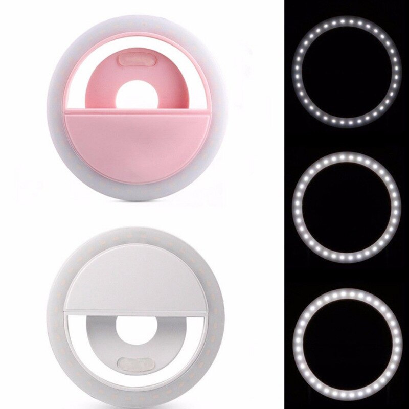 Ailehkuo Draagbare Universele Selfie Lamp Mobiele Telefoon Lens Flash Ring Led Camera Lichtgevende Ring Clip Light Voor Iphone Xs 12 8 Plus