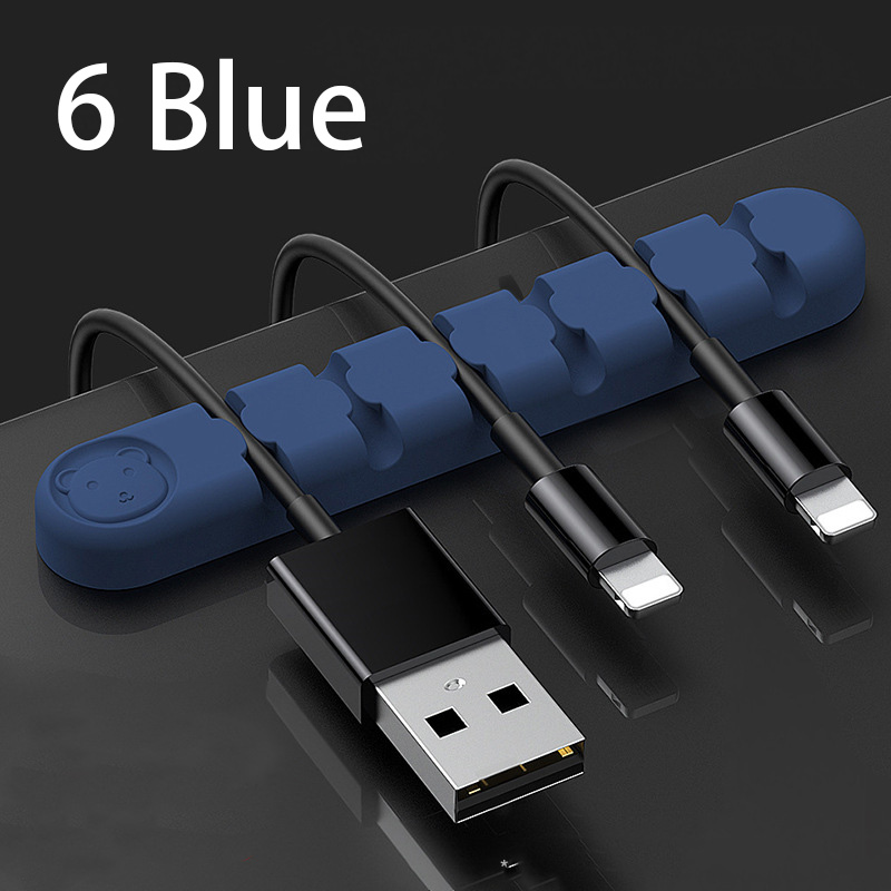 Cable Organizer Silicone USB Cable Winder Desktop Tidy Management Clips Cable Holder for Mouse Headphone Wire Organizer: Pink