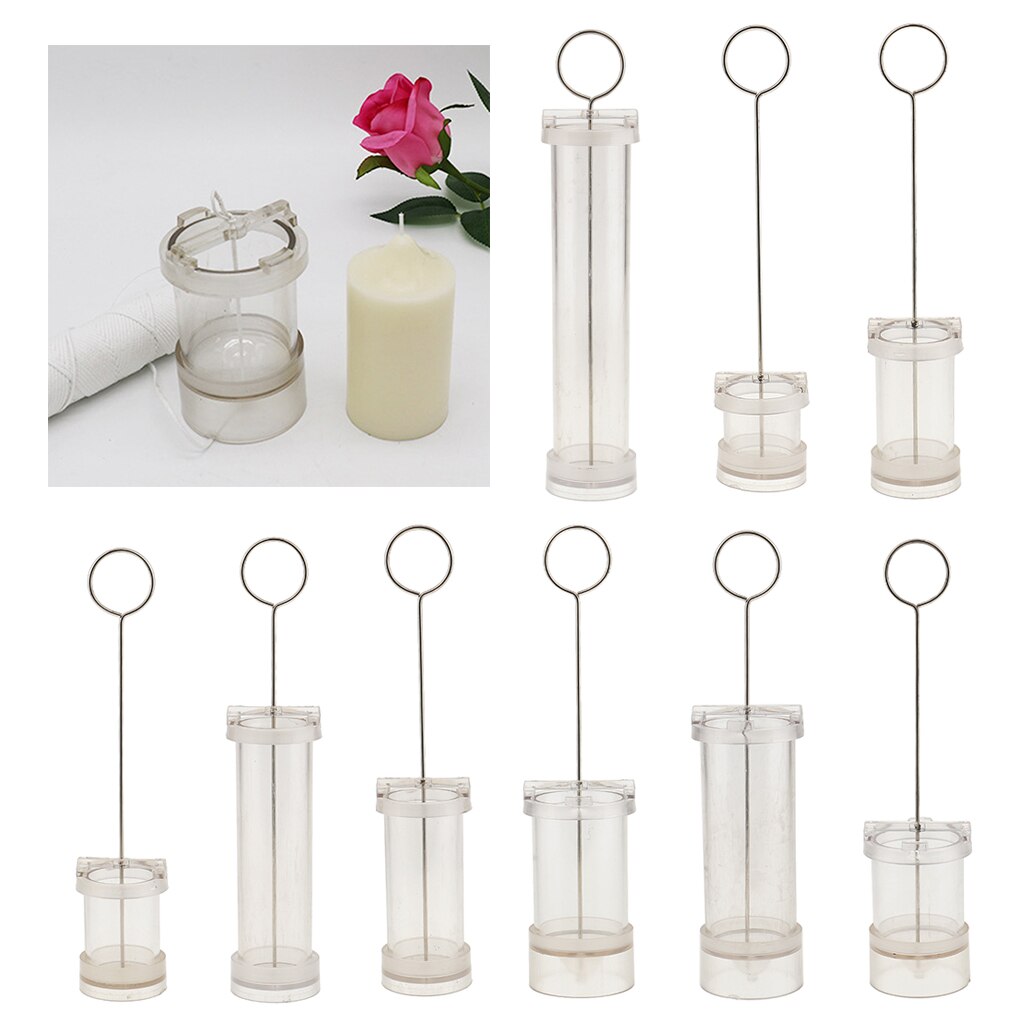 Flat Top Plastic Candle Making Model Flat Top Round Candle Craft Mold DIY Craft Making Candle Accessories Home Decor: 8cm Height 