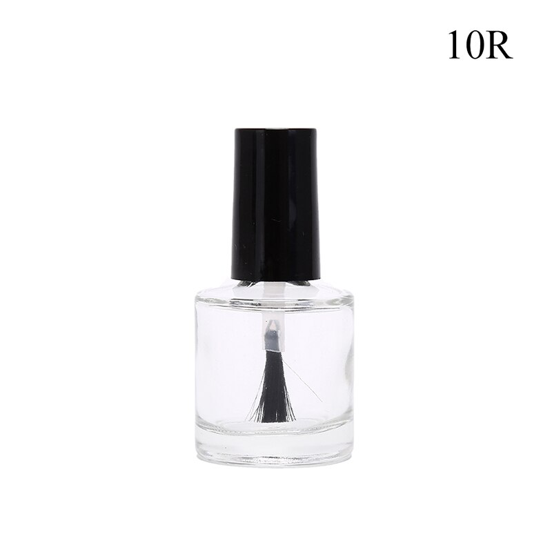10 Ml/15 Ml Nagellak Glazen Fles Lege Met Een Deksel Borstel Lege Cosmetische Containers Nail Glazen Flessen met Borstel Transparante: 10ml round
