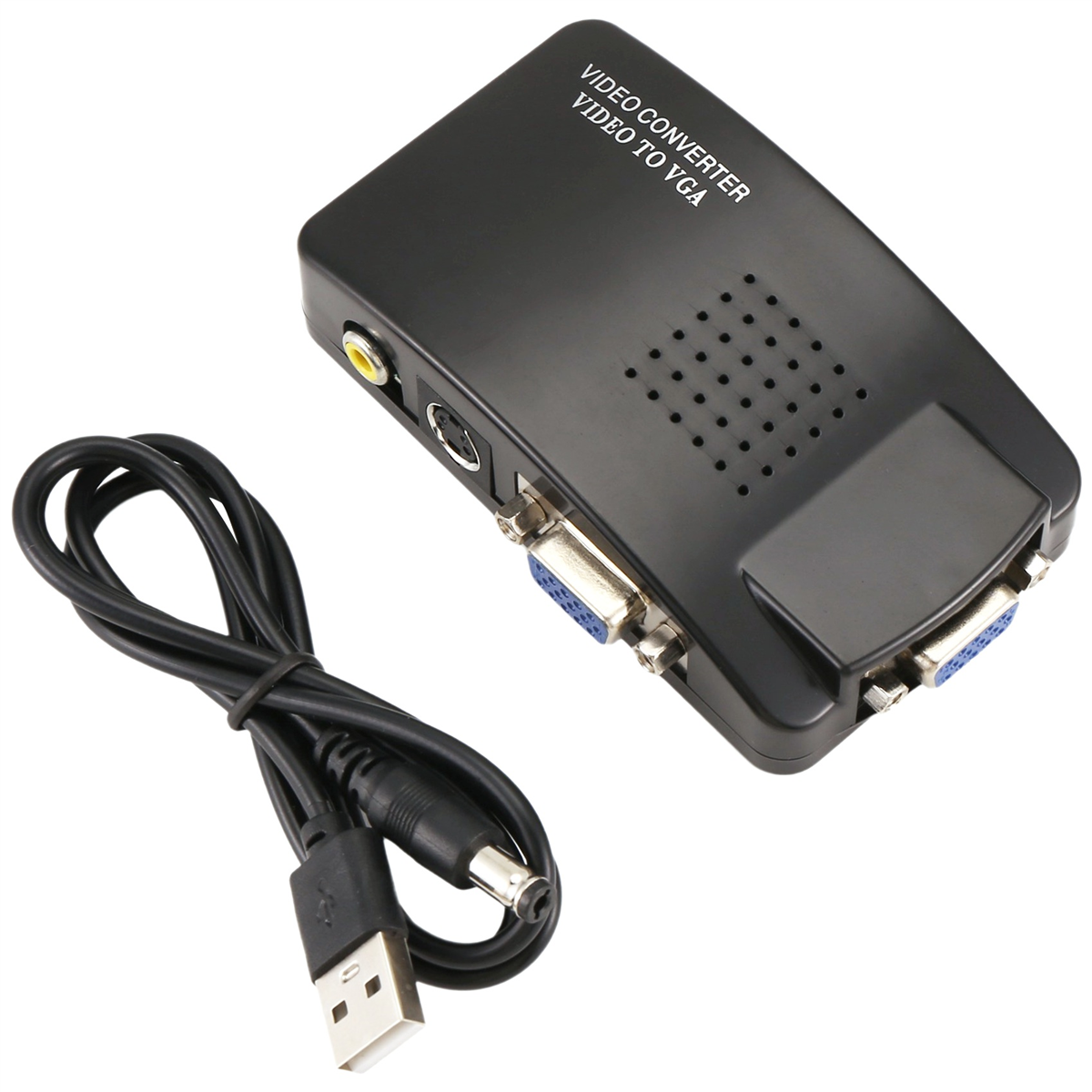 Adattatore AV a VGA Convertitore RCA VGA PC Ingresso AV S-video composito RCA a PC Convertitore uscita LCD VGA Scatola di commutazione