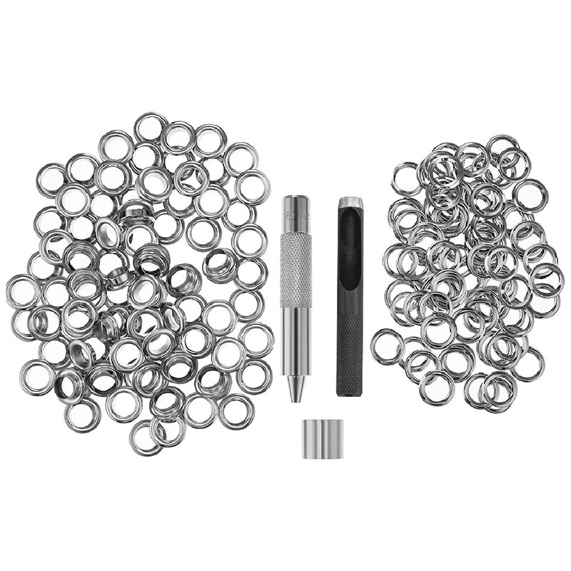 120 Sets 1/2 Inch Grommet Eyelets Kit Include Grommets Eyelets and Grommet Setting Tool with Storage Box
