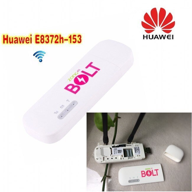 Huawei Unlocked E8372 E8372h-153 150Mbps 4G LTE Wifi modem with 2pcs 4g TS9 antenna