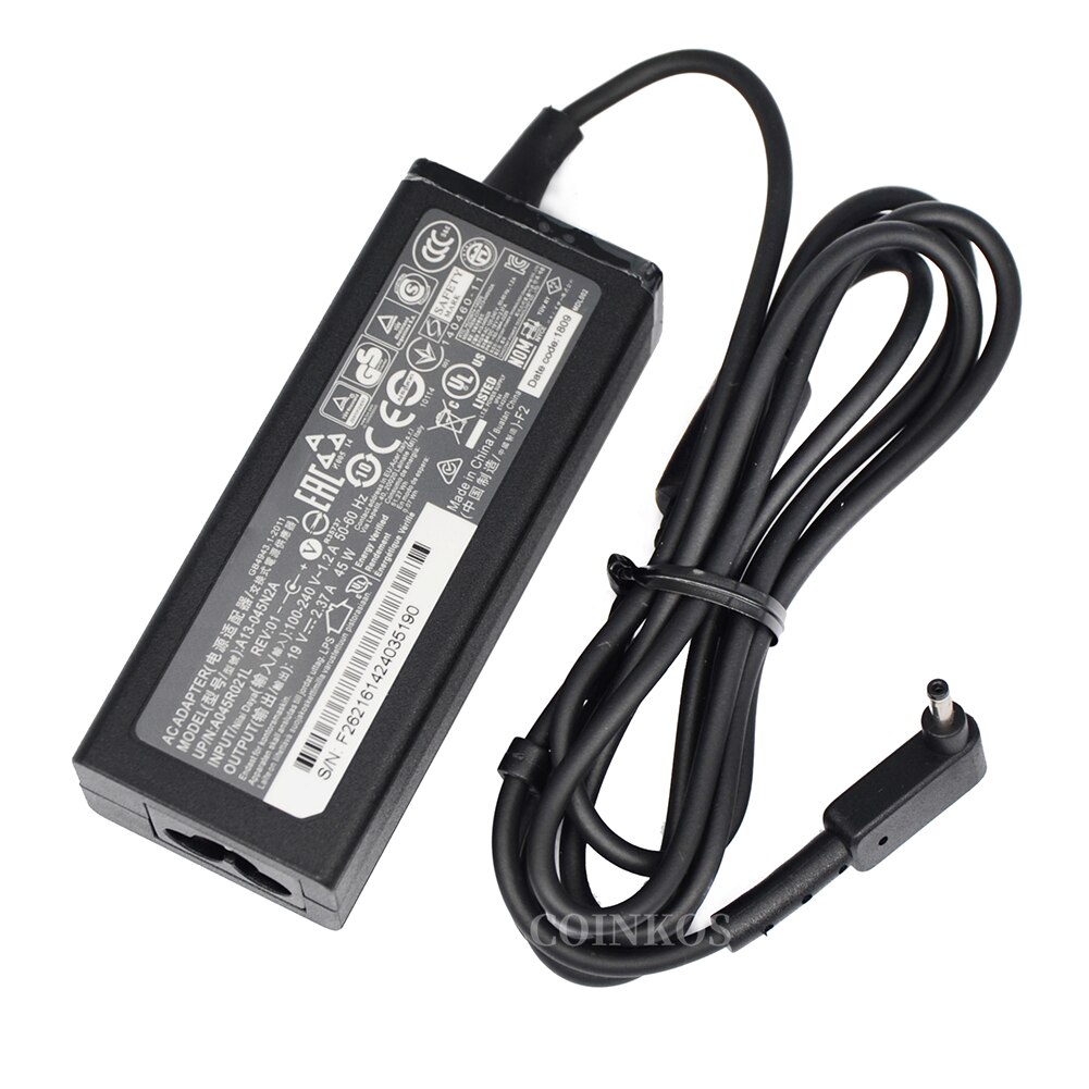 AC Adapter Charger For Acer Swift 3 SF314-51-731X Alpha 12 SA5-271P-74E1, Aspire A13-045N2A A045R021 Laptop Power Supply 19V 45W