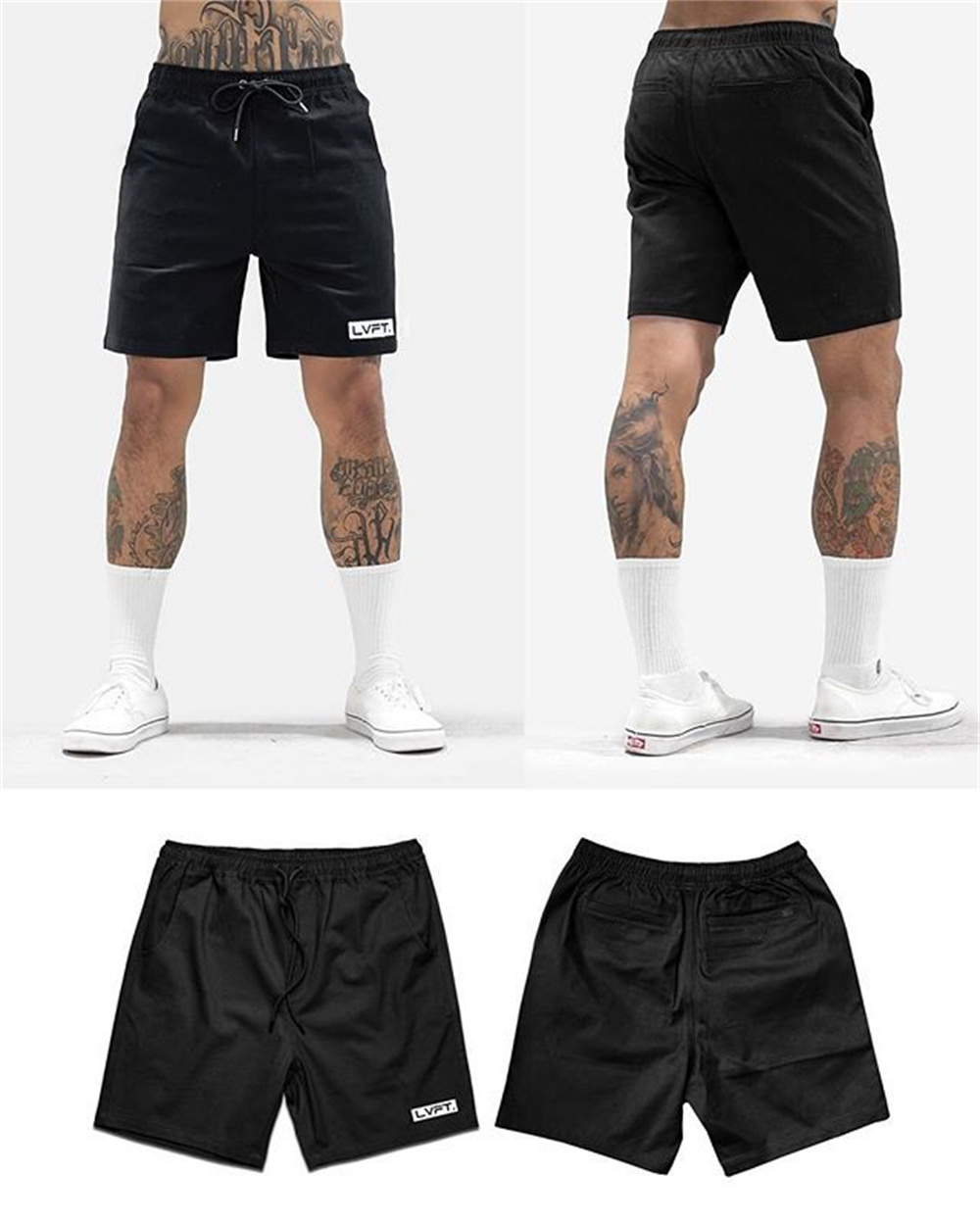 Short avec cordon de serrage pour homme, survêtement décontracté, grande taille, pour entraînement, Gym, musculation, Fitness, été