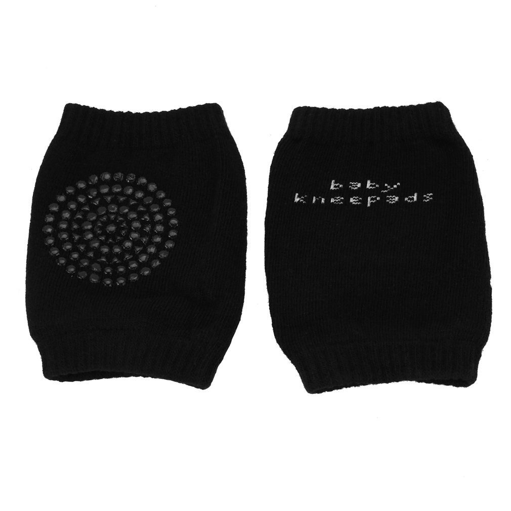 Een Paar Baby Knie Pads Comfortabele Kids Veiligheid Ademend Kruipen Elleboog Knie Beschermende Pad Warmers Voor Baby Peuters: Black