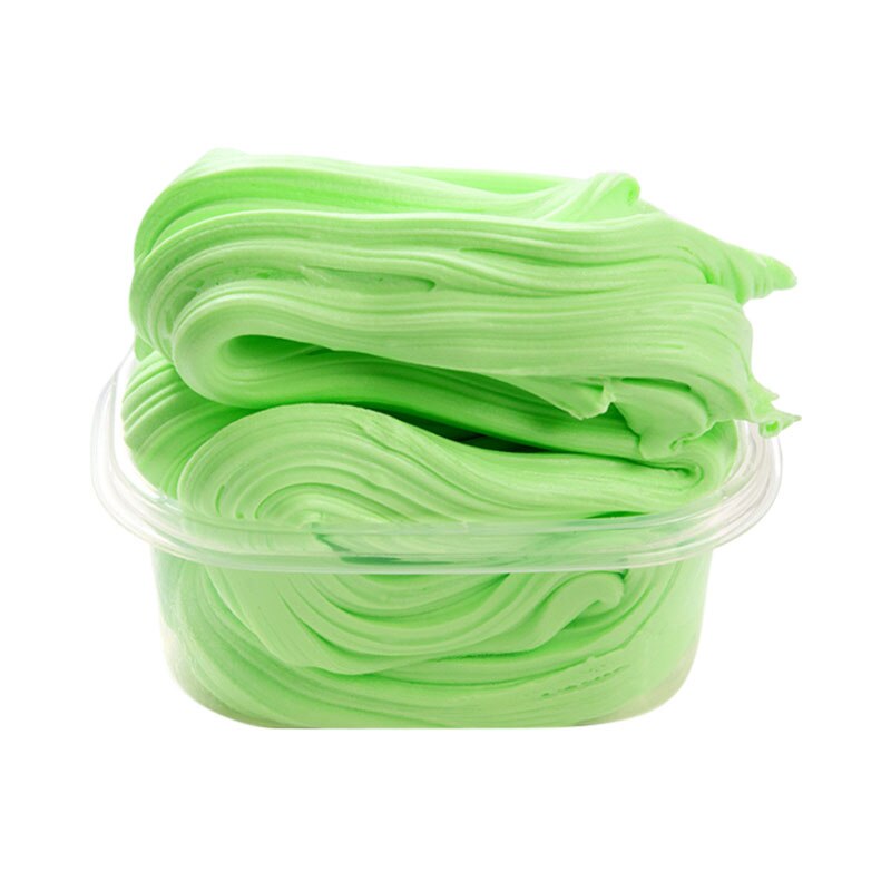 280ml fluffy slime forsyninger legetøj kitt blød luft tør ler diy slime kit slim charms gummi polymer ler antistress børn sensorisk legetøj: Grøn