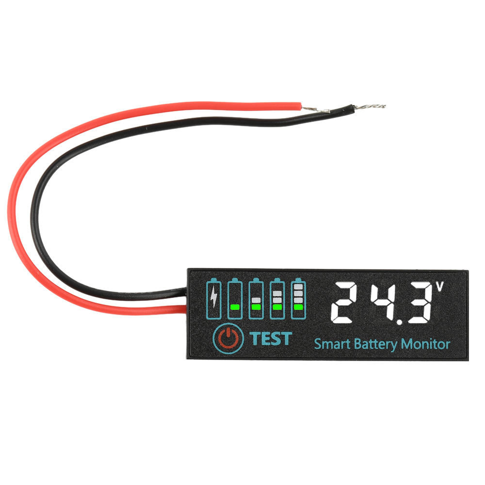 Lithium-Batterie-Füllstandsanzeige, Lipo Li-Ion, universelle Batteriekapazitätsplatine, DC 7–55 V/5 V–30 V, LED-Spannungsanzeigemodul: Gelb