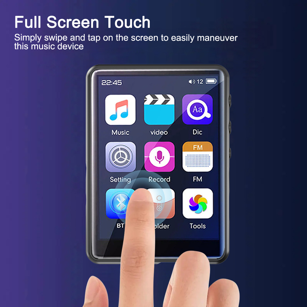 2.4-Inch Touchscreen bluetooth 5.0 MP3 Player With Speaker/FM Radio/Recorder/E-book/Picture High Fidelity Music Mlayer