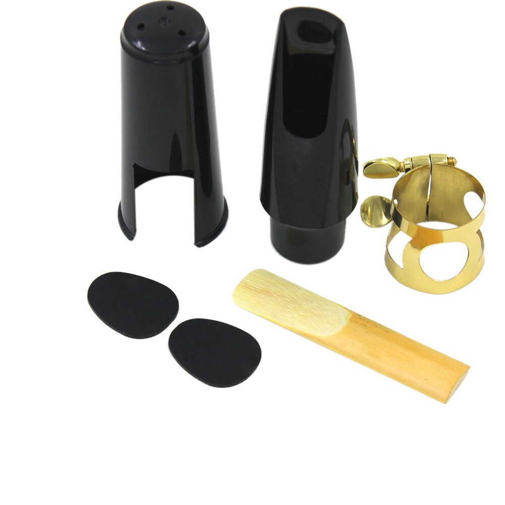 High Plastic Alto Sax Saxophone Mouthpiece Plastic with Cap Metal Buckle Reed Mouthpiece Patches Pads Cushions