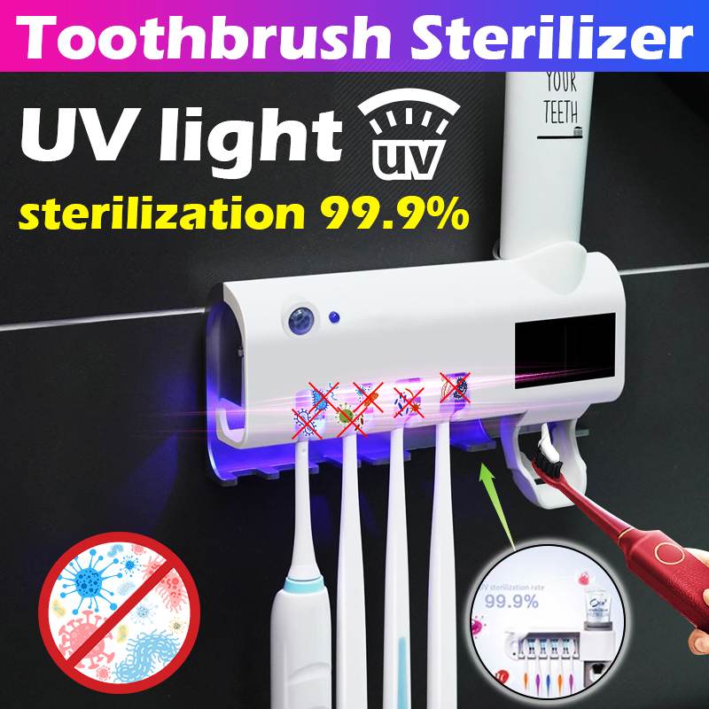 3 in 1 uv lichte tandenborstel sterilisator stootvrije tandenborstelhouder reiniger automatische tandpasta knijpers dispenser wandmontage usb