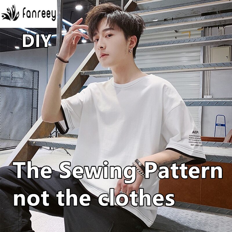 Men's Loose Short-sleeved T-shirt Sewing Patterns Simplicity Template Cutting drawing WW-M947