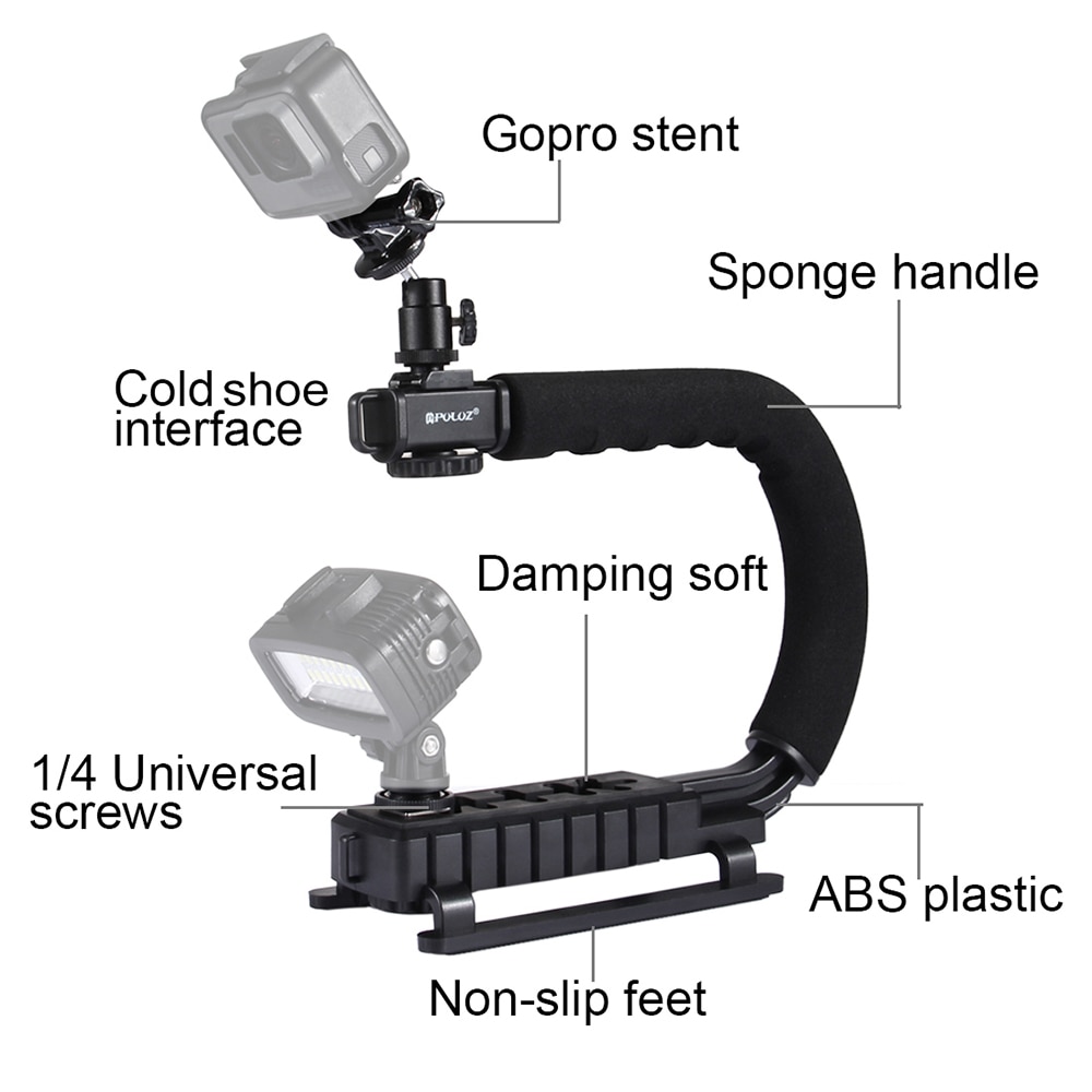 U-Shaped Portable Handheld photography Camera Holder Video Handle DV Bracket C-Shaped Steadicam Stabilizer Kit for SLR DV