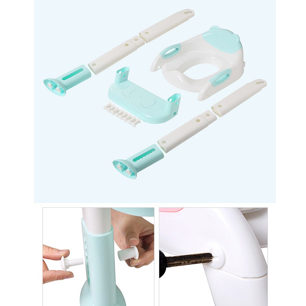 Baby Child Potty Toilet Kids Potty Toilet Trainer Seat Step Stool Ladder Adjustable Training Chair Training Folding Seat 2Colors