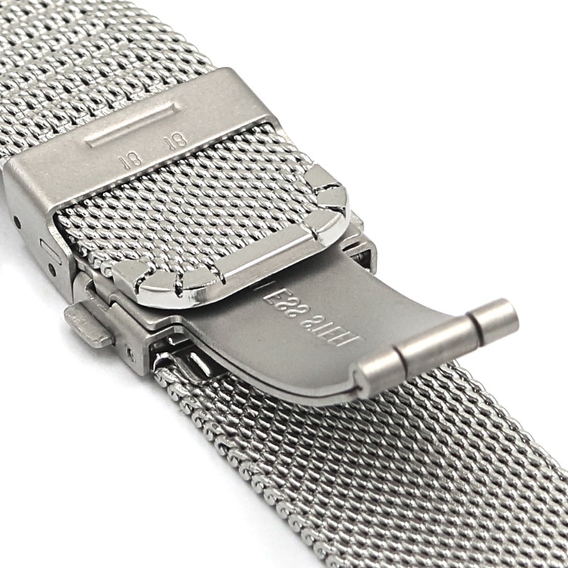 Bracelet de montre tissé en acier inoxydable à libération rapide, 16mm 18mm 20mm 22mm bracelet de montre universel milanais bracelet de montre