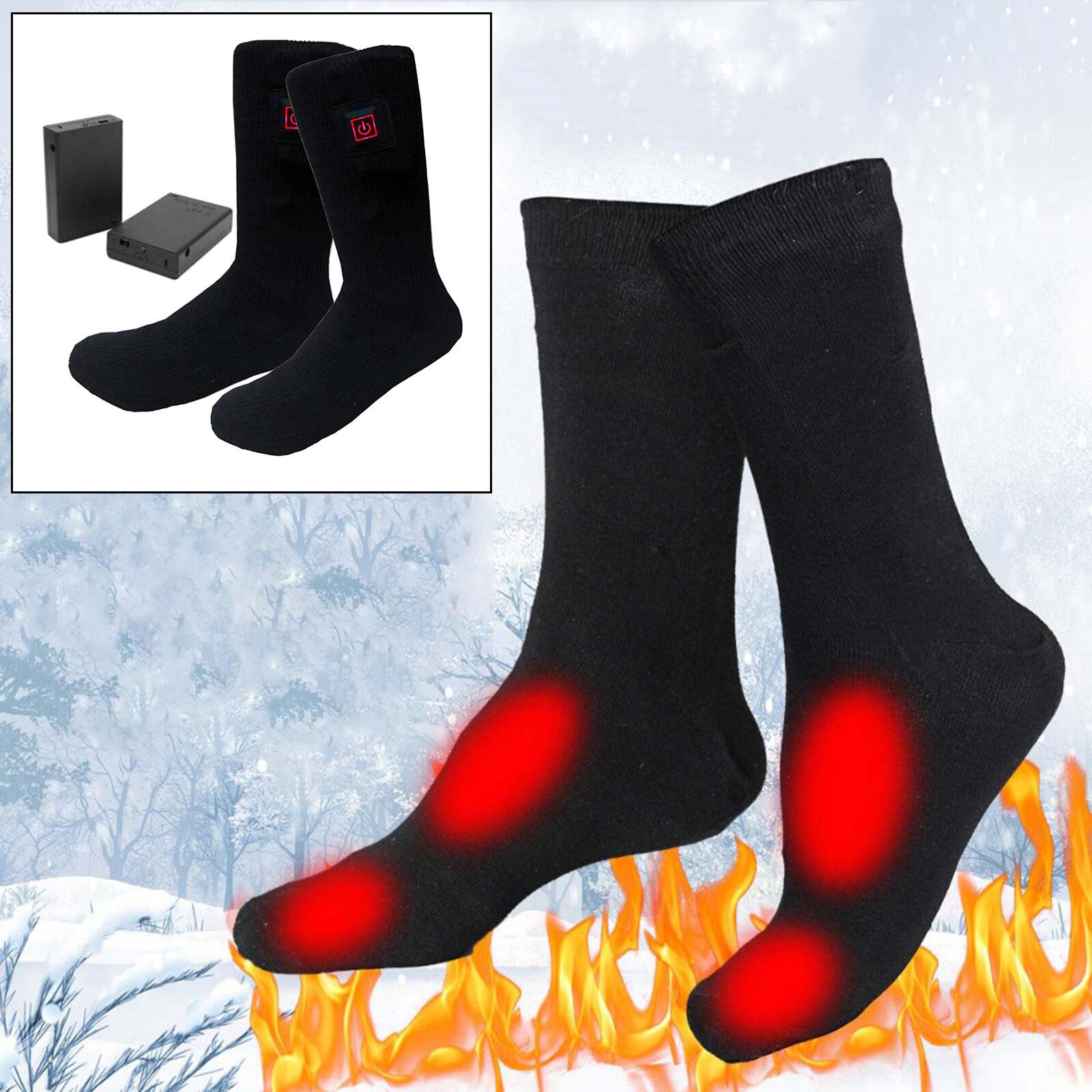 Vrouwen Mannen Ademende Klimmen Wandelen Skiën Voet Boot Warm Elektrische Verwarmde Sokken: 3 Model