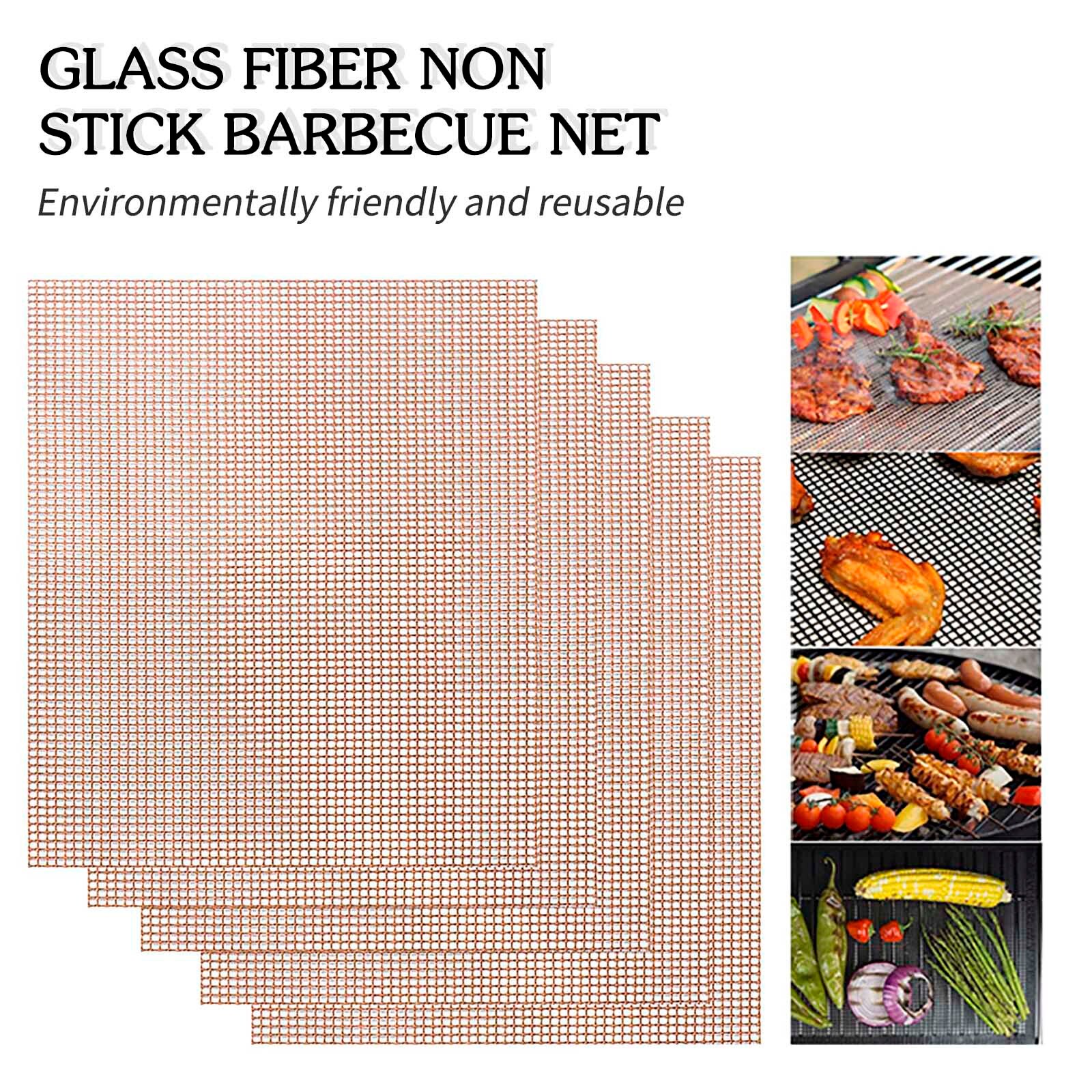 Heat-resistant silicone baking pan mat Hollow gr-id grilling mat BBQ mesh Meshes Grate Net Camping Hiking Outdoor Grill#45