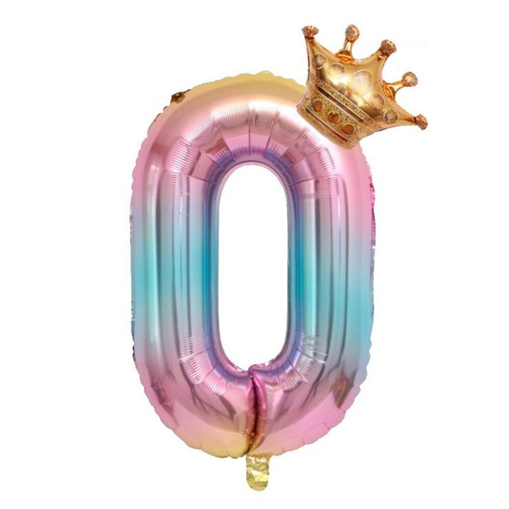 Crown Number Foil Balloons Number Ballon Happy Birthday Party Decoration 32 Inch Party Decorations Adult Wedding Kids Toy: A