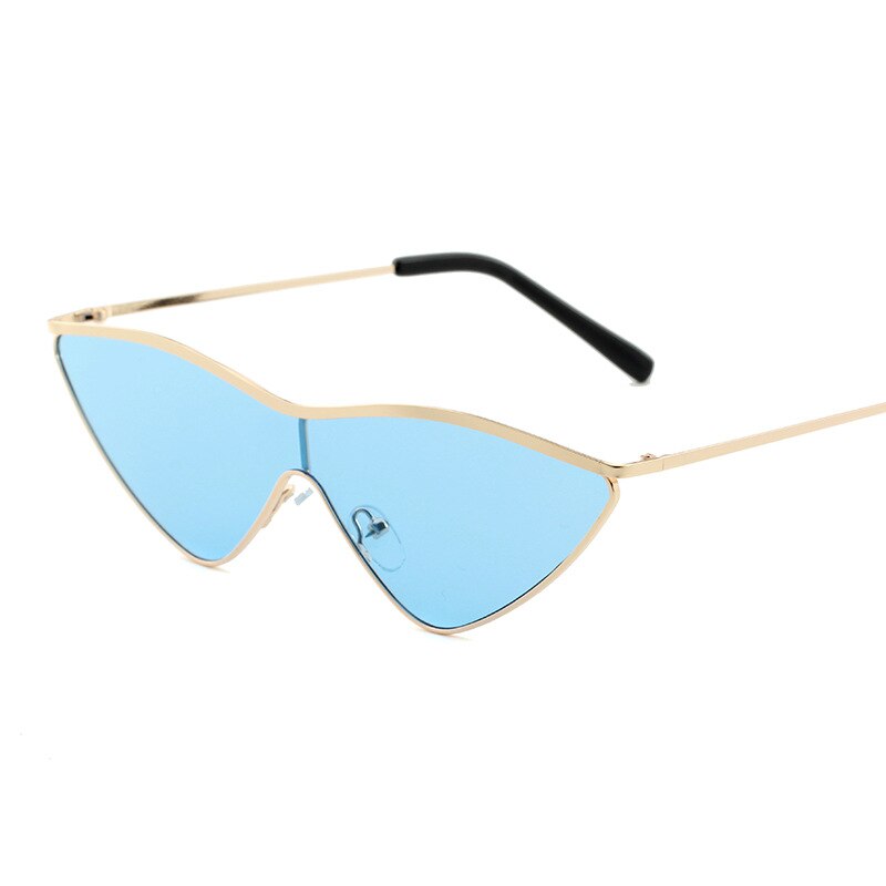 Vrouwen Onregelmatige Vorm Zonnebril Siamese Kleine Frame Cat 'S Eye Zonnebril Trendy Kleine Lens Zonnebril: blue