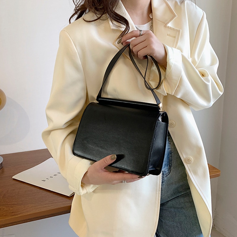 Borse a tracolla per donna marca solido semplice in pelle PU Crossbody Fashion Flap primavera nuove borse di Design borse da donna ascelle