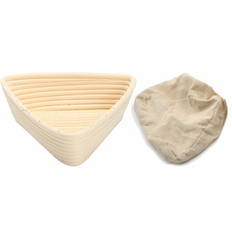 Fermented rattan woven dough bread basket with cloth for baking bread French bread storage basket round/oval/triangular: 20X20x6cm