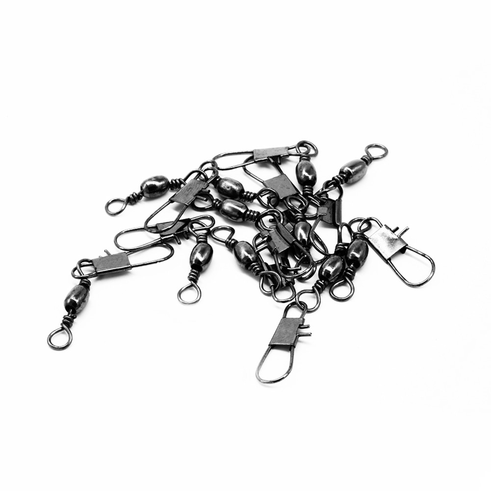 Conector giratorio de pesca de 6 tamaños, 100 unids/caja, Pin a presión, aparejo de señuelo de pesca de aleación, herramienta de pesca, accesorios de pesca