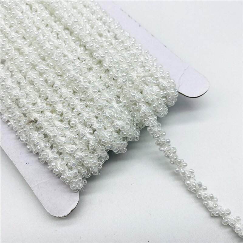 Corde de perles de cristal en dentelle, tissu perlé, ruban de garniture, bricolage, couture, applique de col, robe de mariée, décoration Guipure, 9,5 verges, 6mm