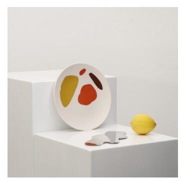 Assiette de pique-nique nordique en fibre de bambou, peinte à la main, vaisselle pour enfants, fournitures de cuisine écologiques, 1 pièce: 8 inches5