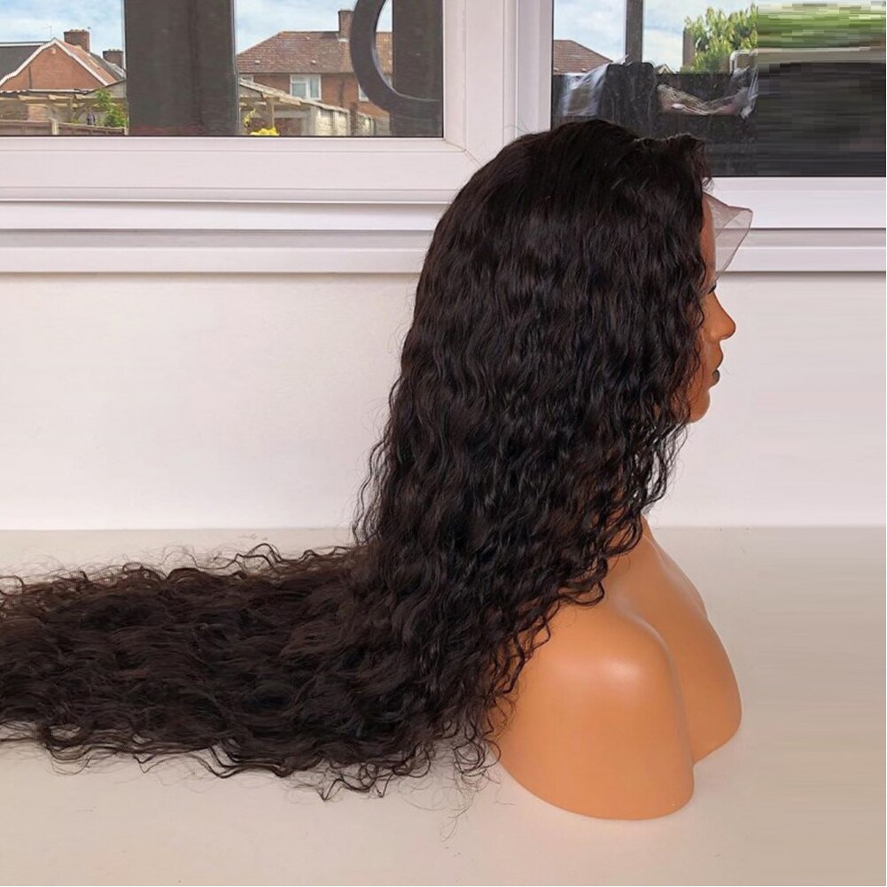 RONGDUOYI Long Deep Curly Wig Light Brown Lace Front Wig Side Part Heat Resistant Fiber Hair Synthetic Lace Wig Natural Hairline