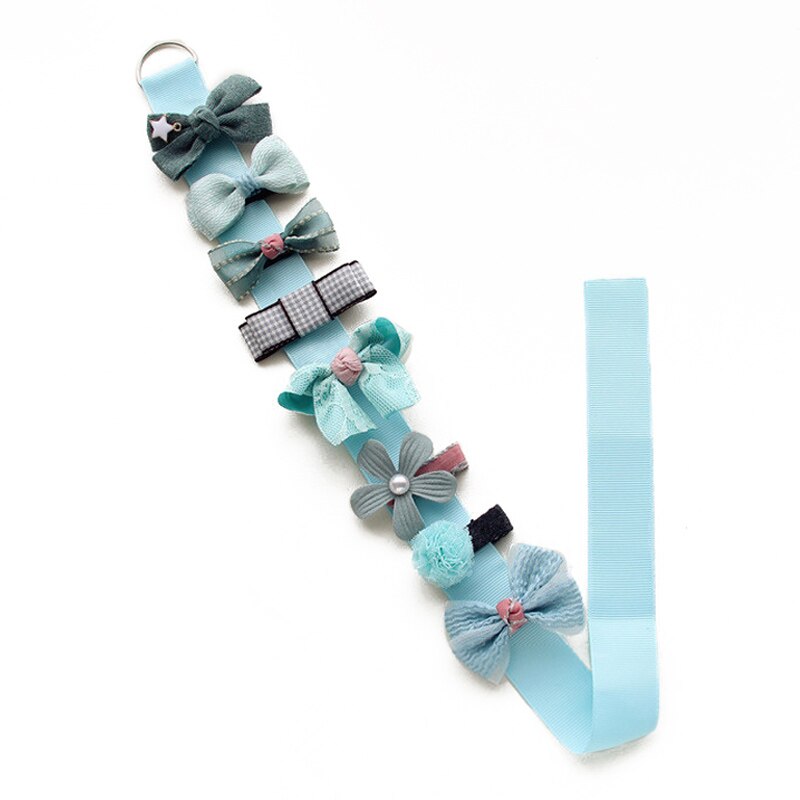 8/15 stuks baby haarspeldjes strikken kroon elastische haarbanden kinderen rubberen band kinderen haarspeld haarspeldjes baby meisjes haaraccessoires: 8 stuks lichtblauw