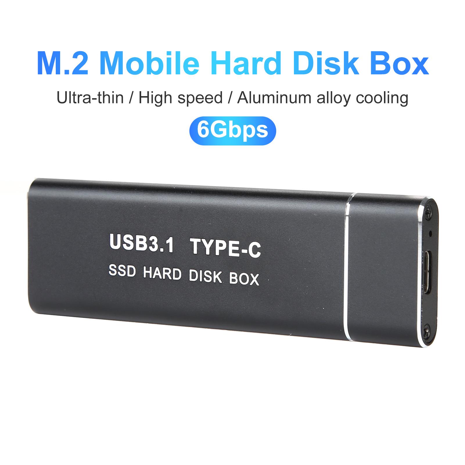 Portable SSD Case USB 3.1 M.2 NGFF High Speed External SSD Mobile Hard Drive Enclosure USB 3 Transmission Speed is Up To 10Gbps
