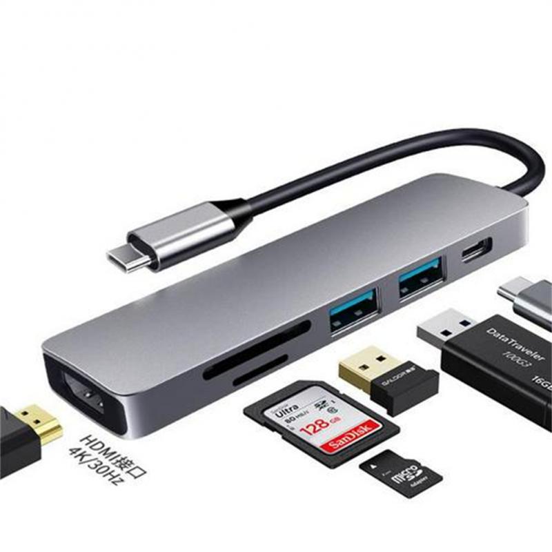 USB Typ C Hub USB C Zu HDMI-kompatibel RJ45 SD Leser PD 100W Ladegerät USB 3,0 Hub für MacBook Profi Dock Bahnhof Splitter: HC-13C