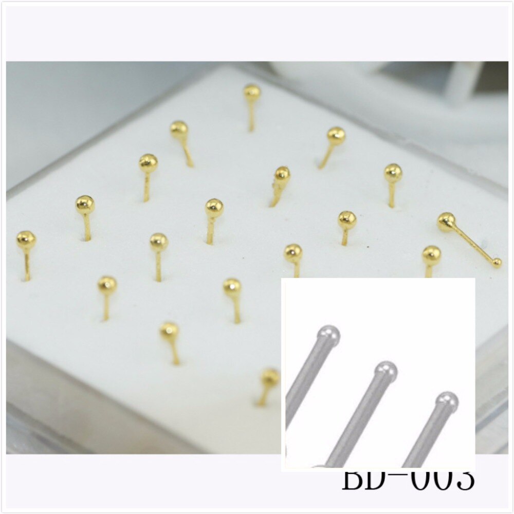 2 MM/3 MM la nueva Bola chapada 18 k nariz nail Simple personalidad uña y bola nariz anillos la joyería piercing