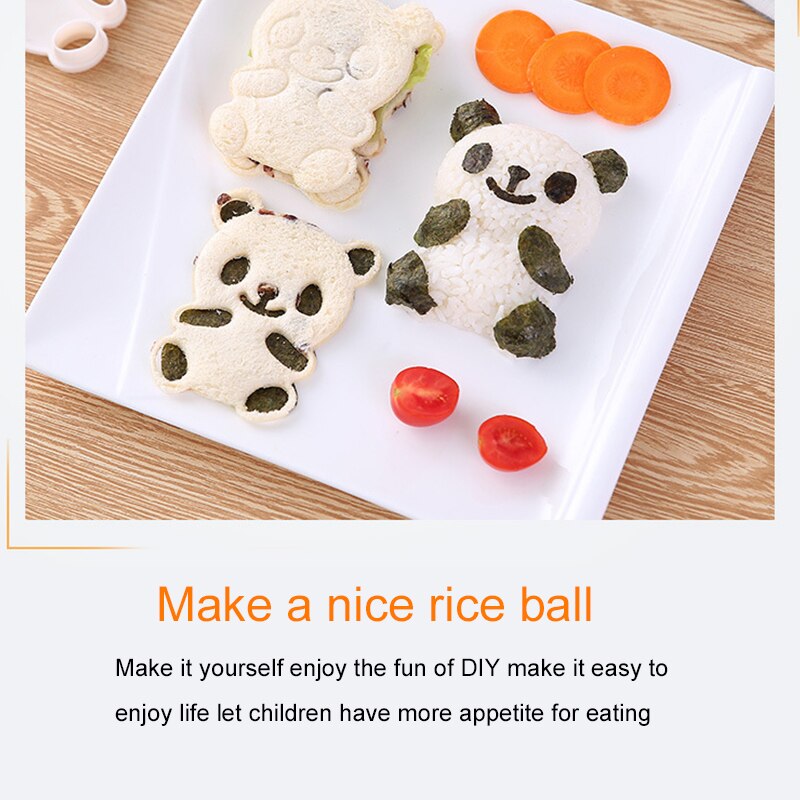 4 sztuk śliczne panda Sushi foremka robić ryżu wystrój robić kanapka narzędzie robić majsterkowania japońnarty kulka ryżu boże narodzenie drzewo Halloween dynia formy
