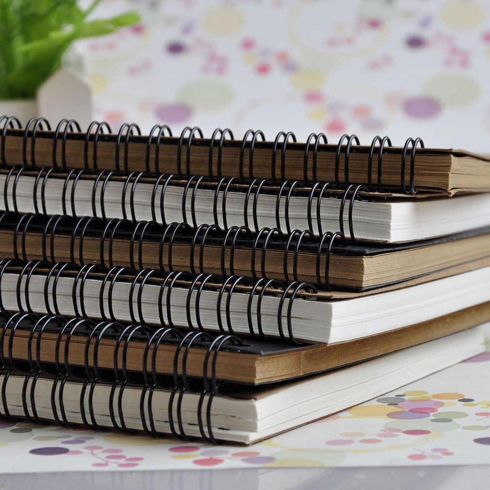 Vintage Kraftpapier Schetsboek Doodle Blanco Notebook Coil Notebook Creatieve Tekening Schilderen Notebook