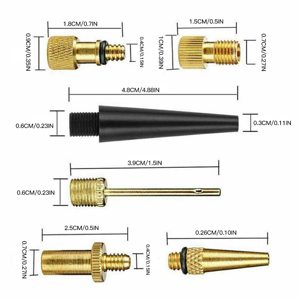 26pcs Copper Bicycle Valve Adapter Set Bike Tire Pump Adapter Kit Inflator Pump Accessory