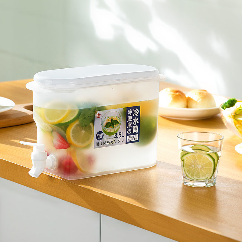 3500ml Water Jug with Tap Cold Kettle Kitchen Jug Drinkware Container Heat Resistant Pitcher Juice Decanter Drink Dispenser Jug