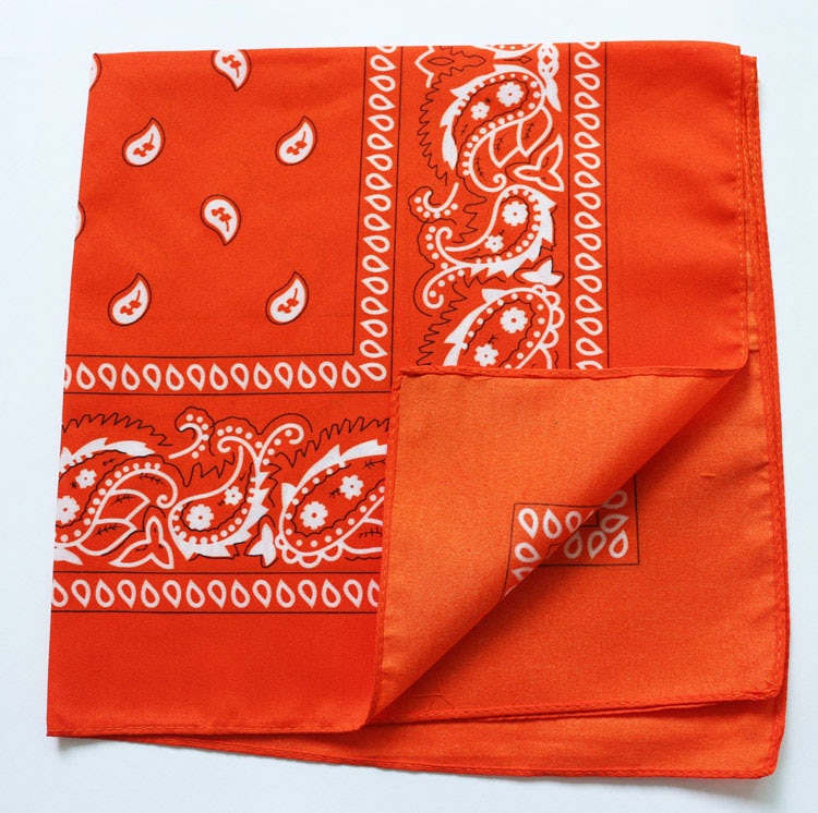 55 Cm Paisley Bandana In Sport Sjaal Polyester Hoofdband Voor Jongen/Meisje Hoofddeksels: Oranje