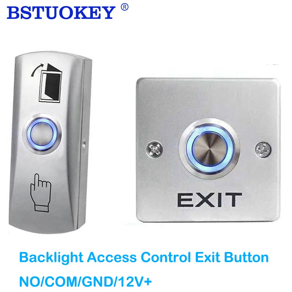 Backlight Zinc Alloy Gate Door Exit Button For Door Access Control System Door Push Exit Release Door Opener Button