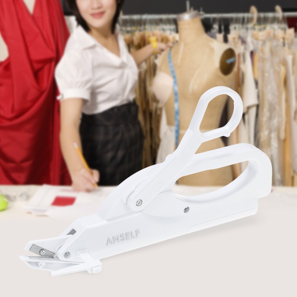 Anself-Tijeras automáticas eléctricas multiusos, máquina de corte de costura de tela eléctrica de mano segura