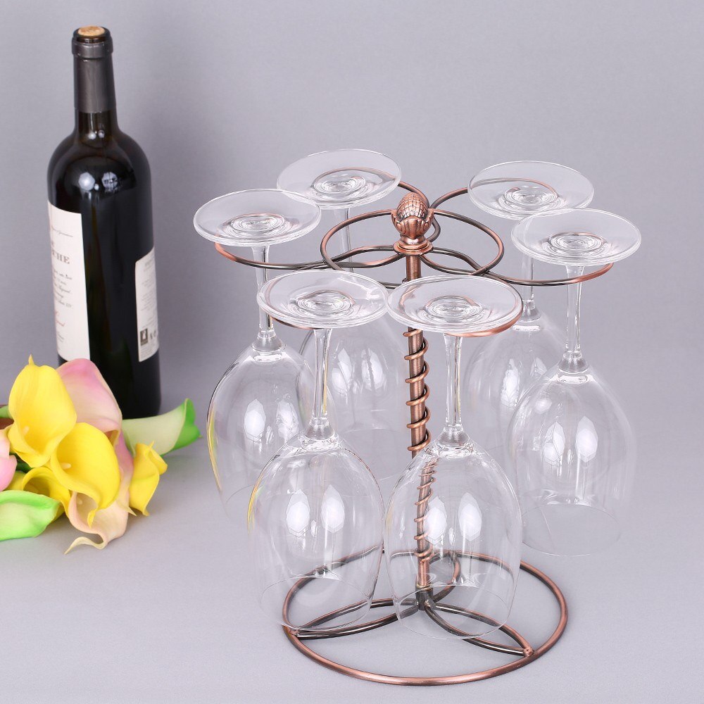 Wine Glass Rack Red Wine Glass Drying Rack Glass Rack 6 Wine Glass Stemware Storage Display Rack Stand Free-standing Wine Glass
