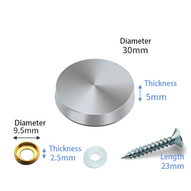 Tornillos decorativos de acero inoxidable para espejo de mesa, tapa de cristal para publicidad, sujetadores de uñas, sujetadores para muebles, 8 piezas: 30mm