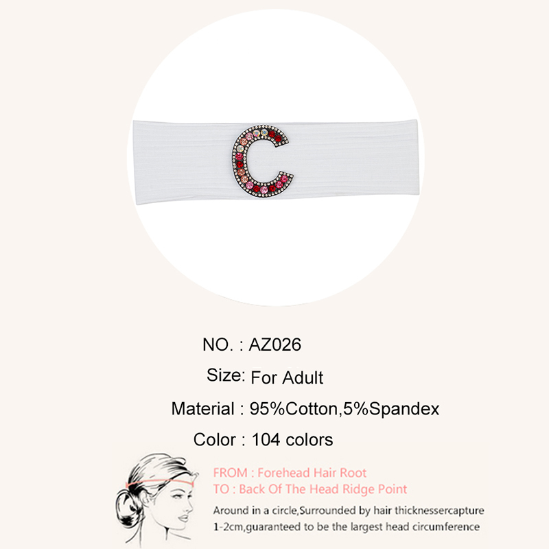 Zomer Casual Mode Vrouwen haarbanden Multi-color Strass brief Katoen Geribbelde hoofdbanden dames Meisjes haaraccessoires