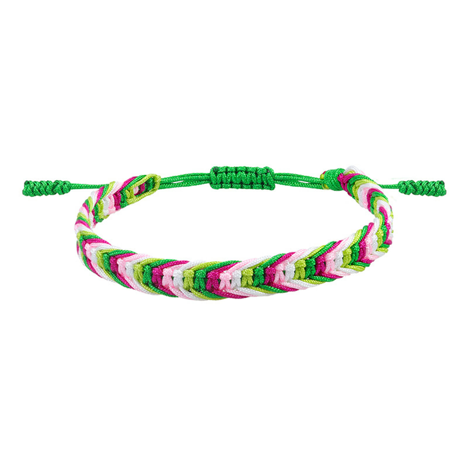 Pulseras de amistad trenzadas con hilo ondulado bohemio de poliéster, tejido étnico Multicolor texturizado ajustable de 15cm-27cm de largo, 1 ud.: Marrón rojizo